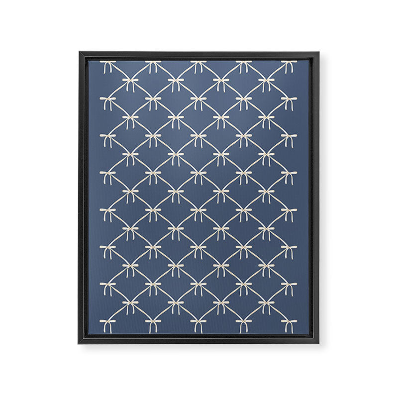 Bows & Ribbons Pattern XLIII Neutral Blue Framed Canvas Print Gallery Image 8