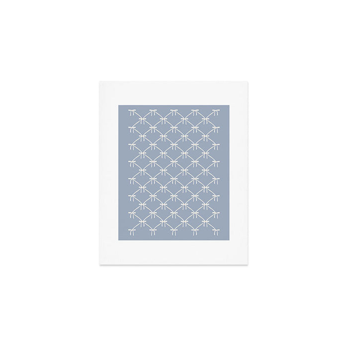 Bows & Ribbons Pattern XLIV Light Pastel Blue Art Print Gallery Image 1