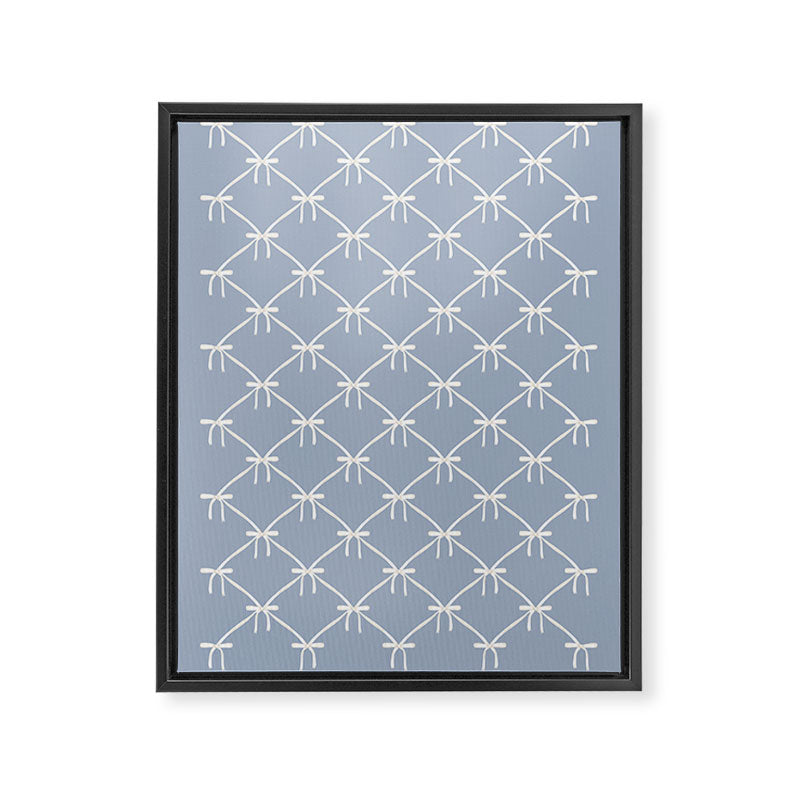 Bows & Ribbons Pattern XLIV Light Pastel Blue Framed Canvas Print Gallery Image 8