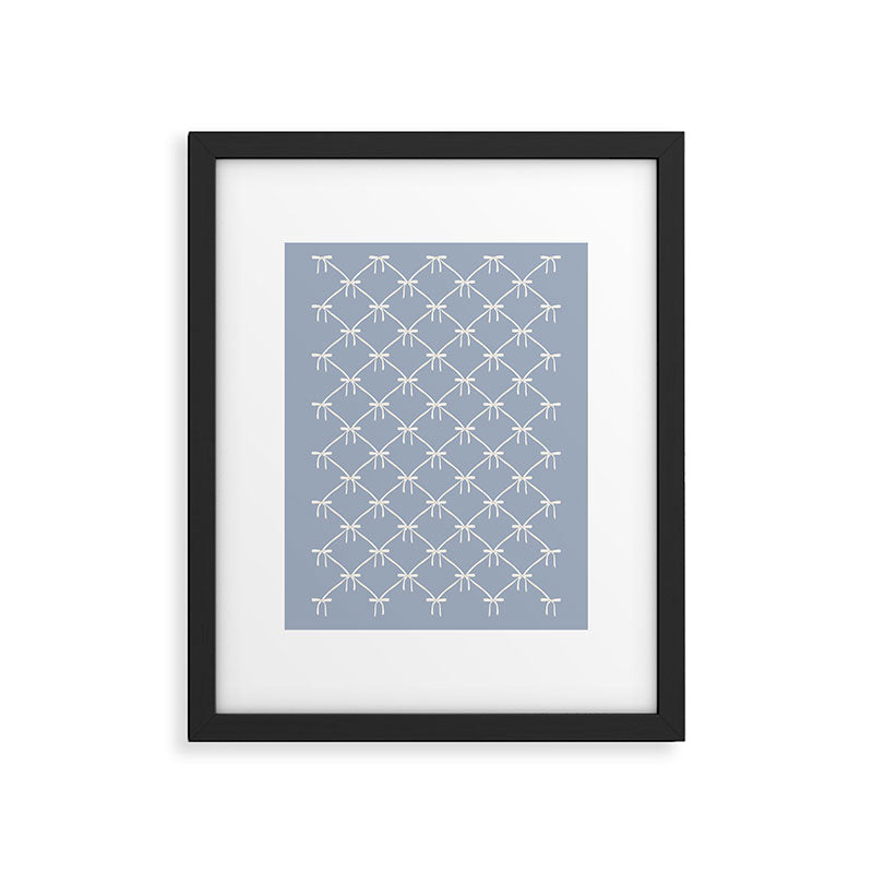 Bows & Ribbons Pattern XLIV Light Pastel Blue Framed Art Print Gallery Image 6