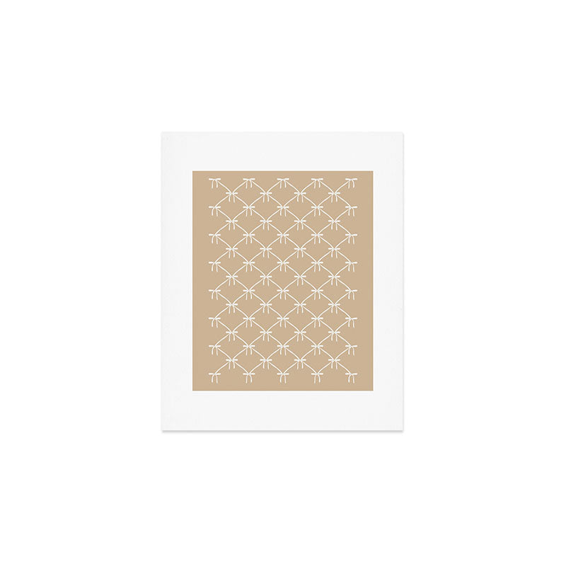 Bows & Ribbons Pattern XLV Neutral Beige Art Print Gallery Image 1