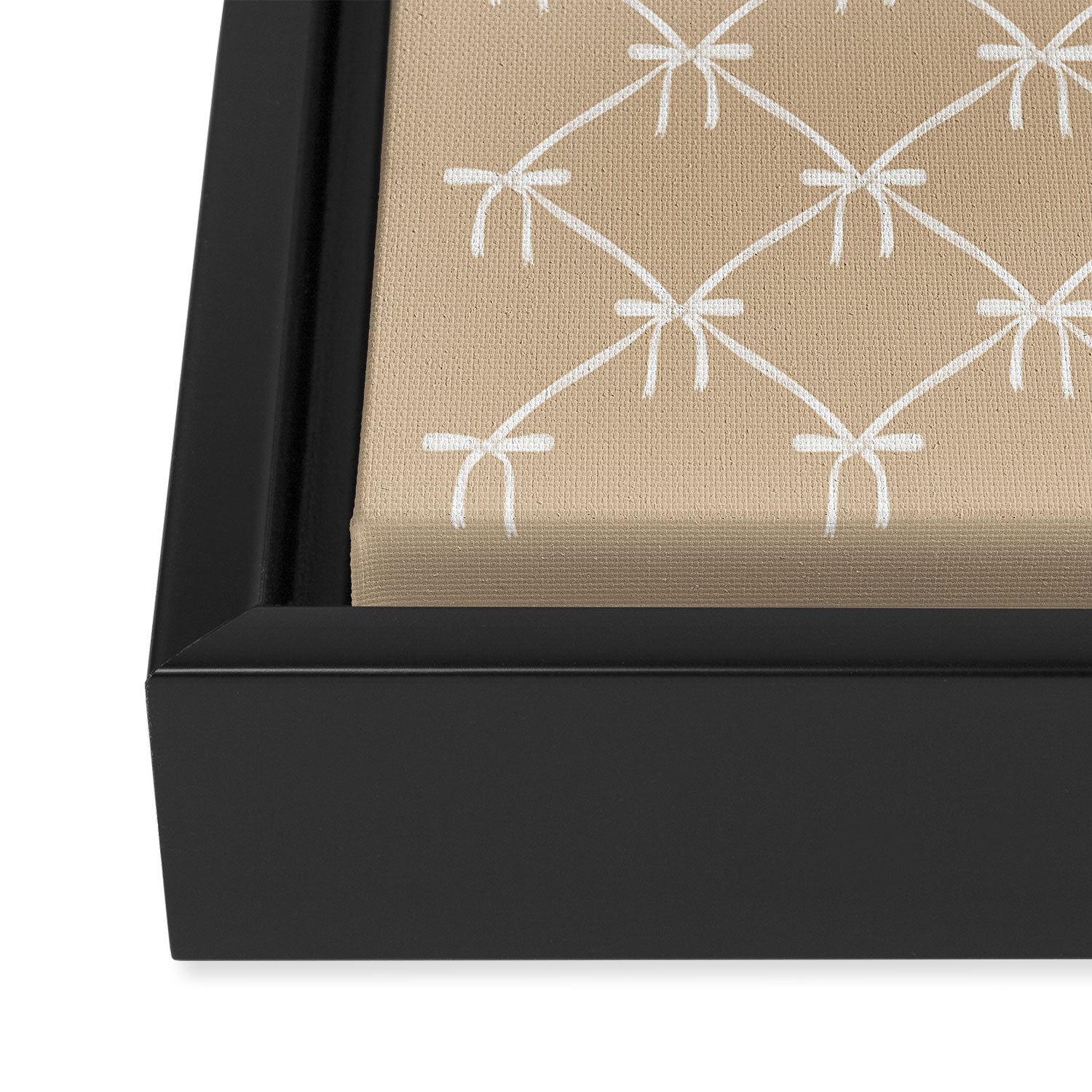 Bows & Ribbons Pattern XLV Neutral Beige Framed Canvas Print Gallery Image 3