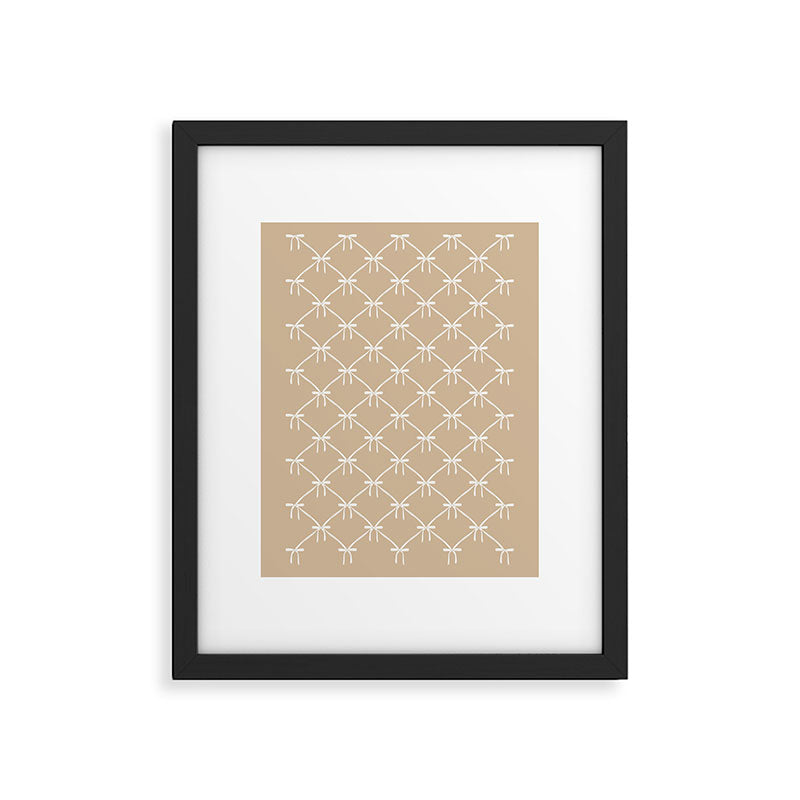 Bows & Ribbons Pattern XLV Neutral Beige Framed Art Print Gallery Image 6