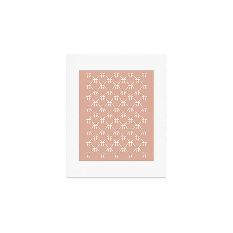 Bows & Ribbons Pattern XLVI Peach Pink Art Print Gallery Image 1