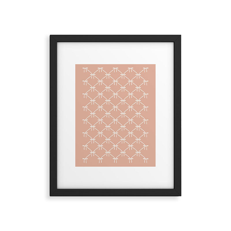 Bows & Ribbons Pattern XLVI Peach Pink Framed Art Print Gallery Image 6