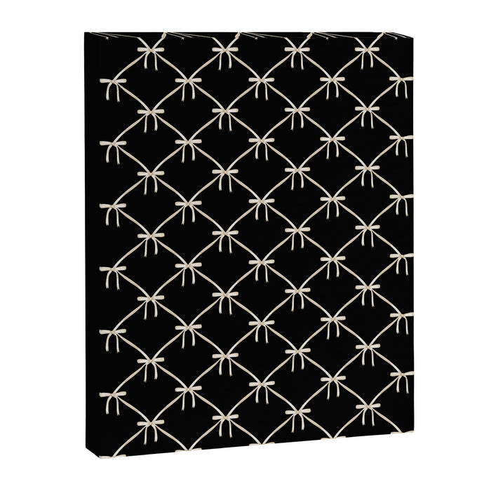 Bows & Ribbons Pattern XLVII Black and White Canvas Print Gallery Image 1