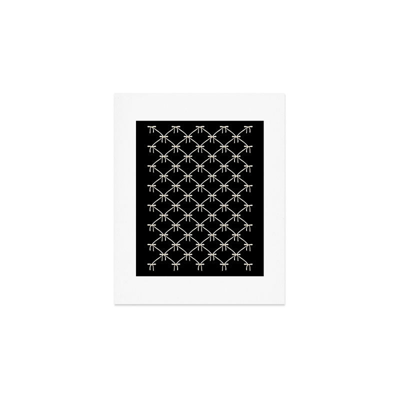 Bows & Ribbons Pattern XLVII Black and White Art Print Gallery Image 1