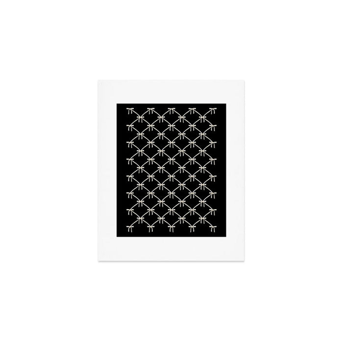 Bows & Ribbons Pattern XLVII Black and White Art Print Gallery Image 1