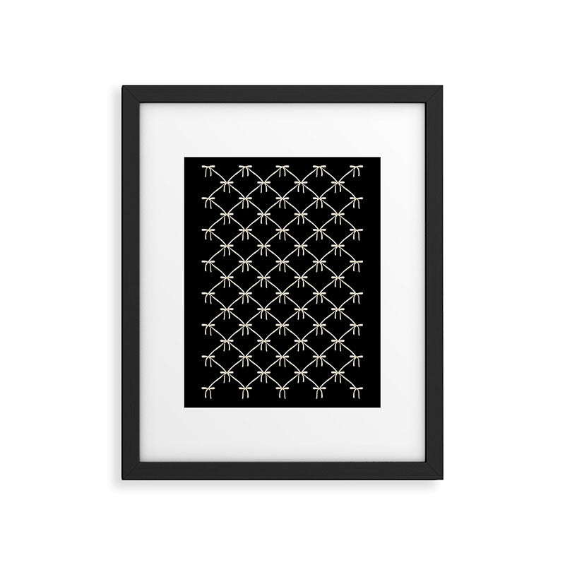 Bows & Ribbons Pattern XLVII Black and White Framed Art Print Gallery Image 6