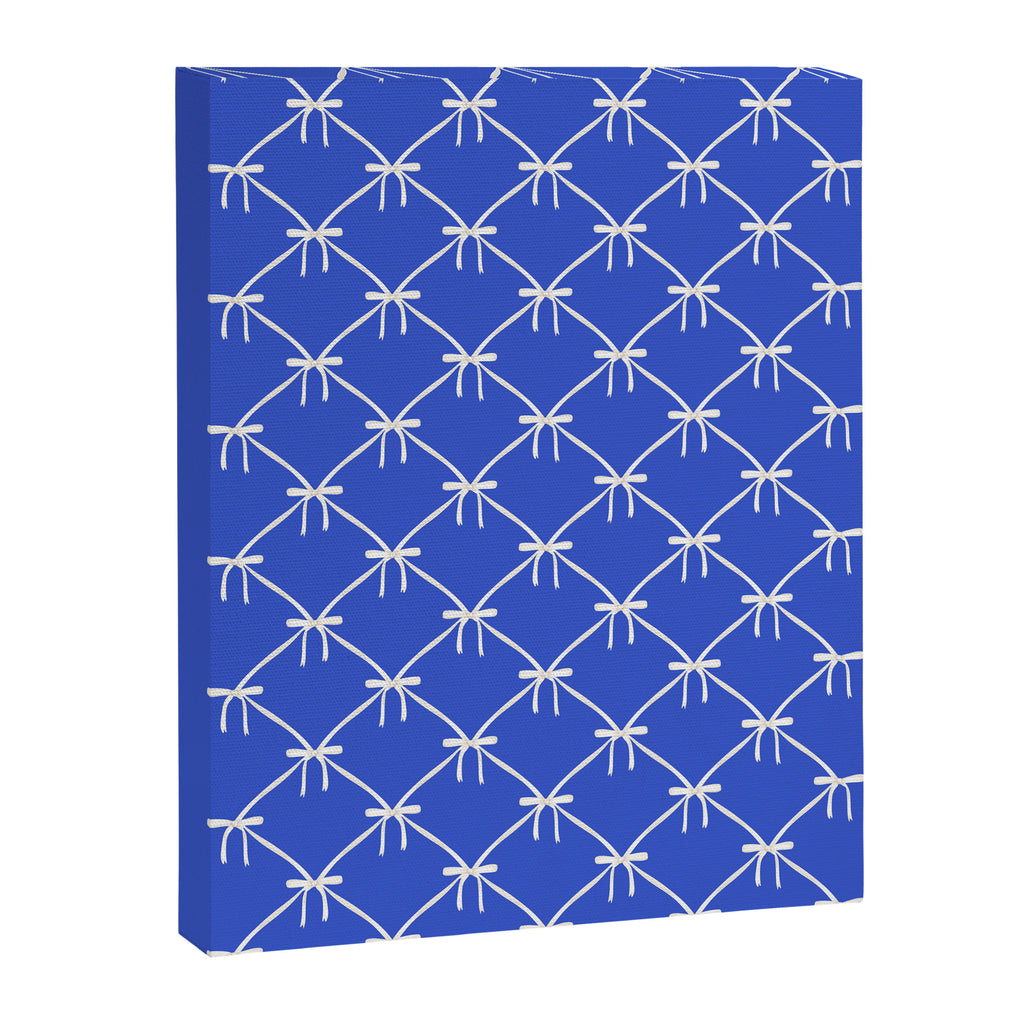 Bows & Ribbons Pattern XLVIII Bright Blue Canvas Print Gallery Image 8