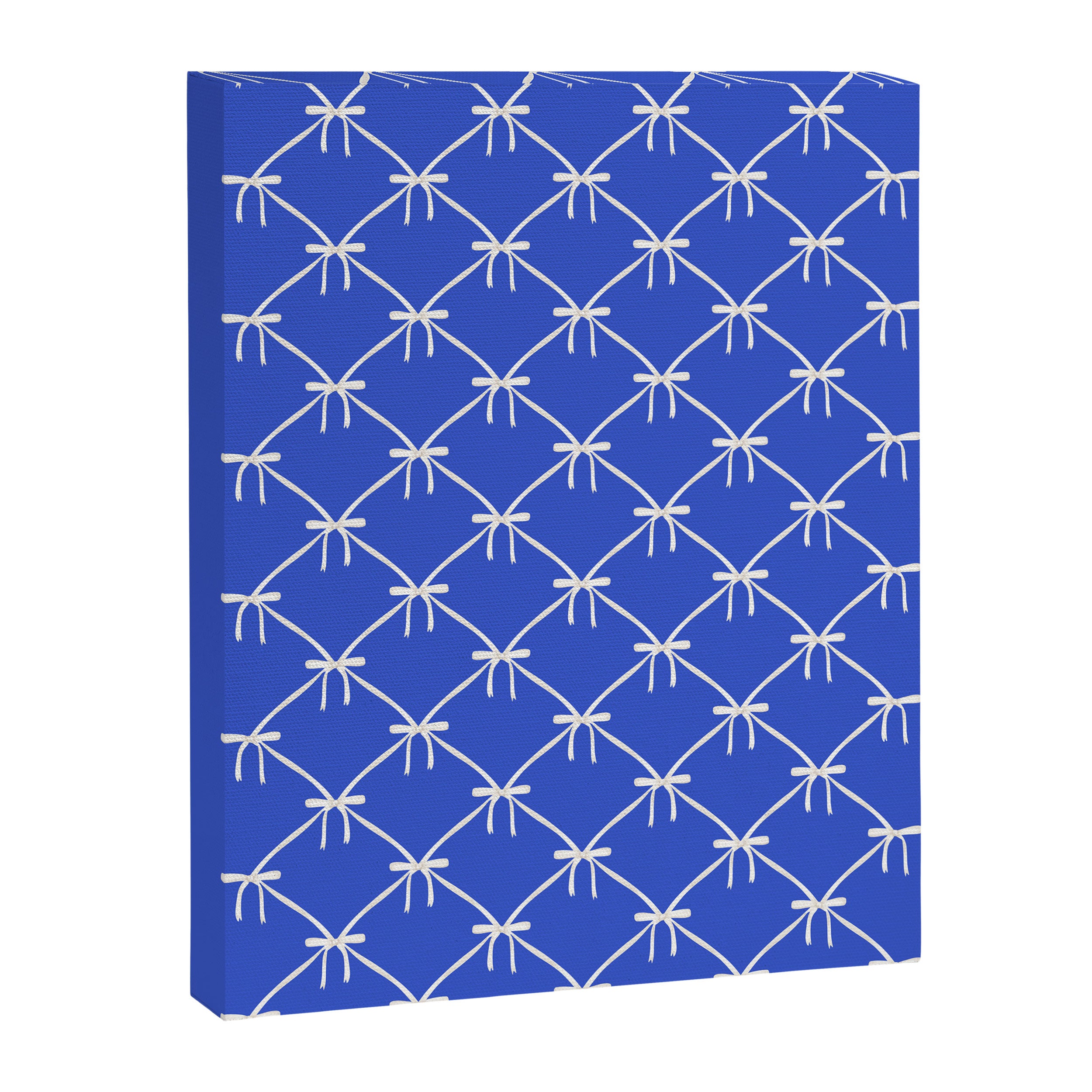 Bows & Ribbons Pattern XLVIII Bright Blue Canvas Print Gallery Image 8