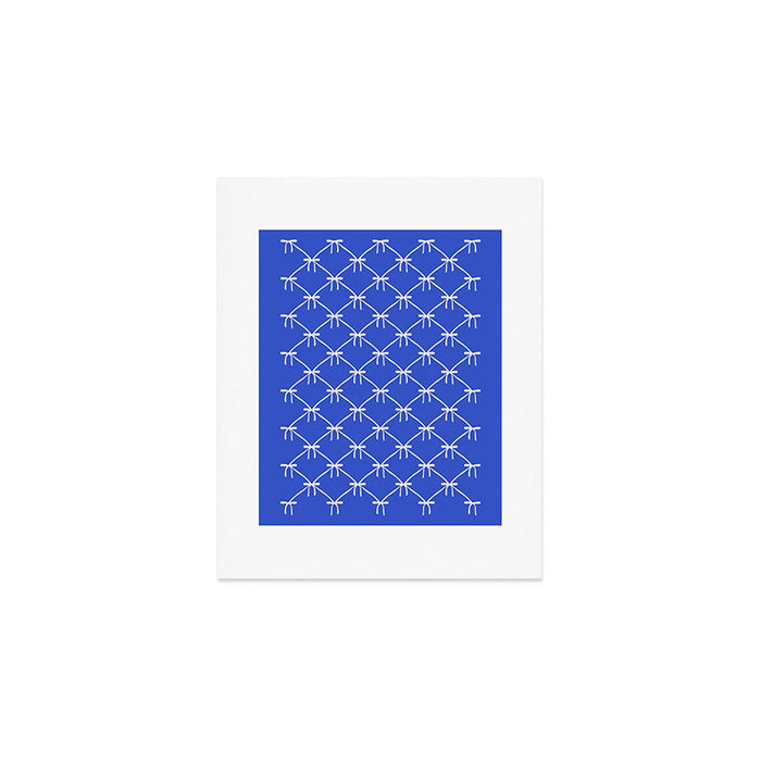 Bows & Ribbons Pattern XLVIII Bright Blue Art Print Gallery Image 1