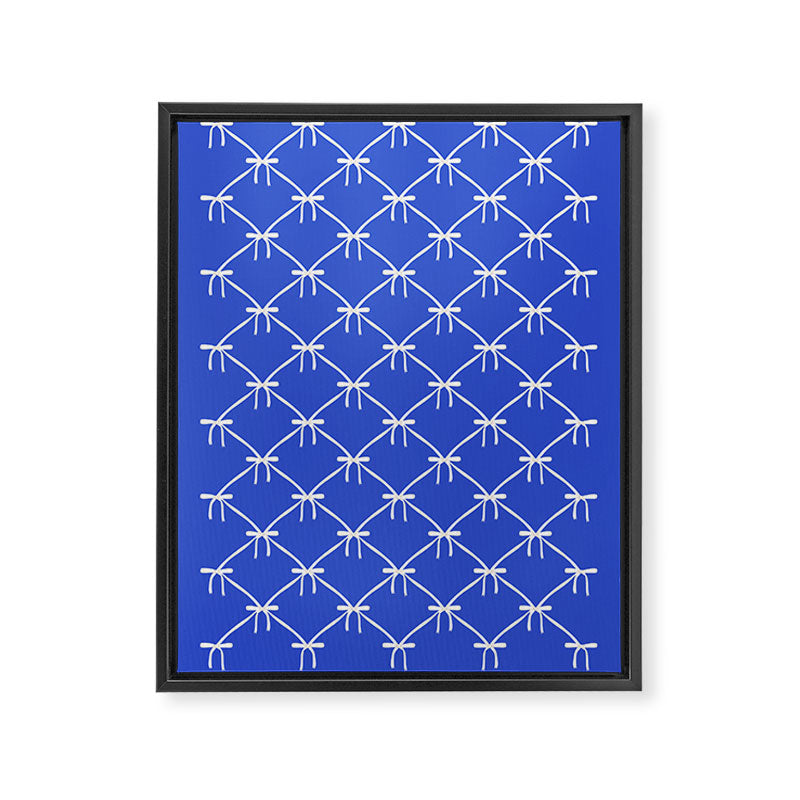 Bows & Ribbons Pattern XLVIII Bright Blue Framed Canvas Print Gallery Image 8