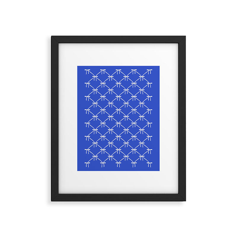 Bows & Ribbons Pattern XLVIII Bright Blue Framed Art Print Gallery Image 6