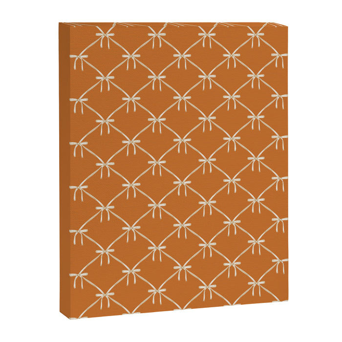 Bows & Ribbons Pattern XV Orange Canvas Print Gallery Image 1