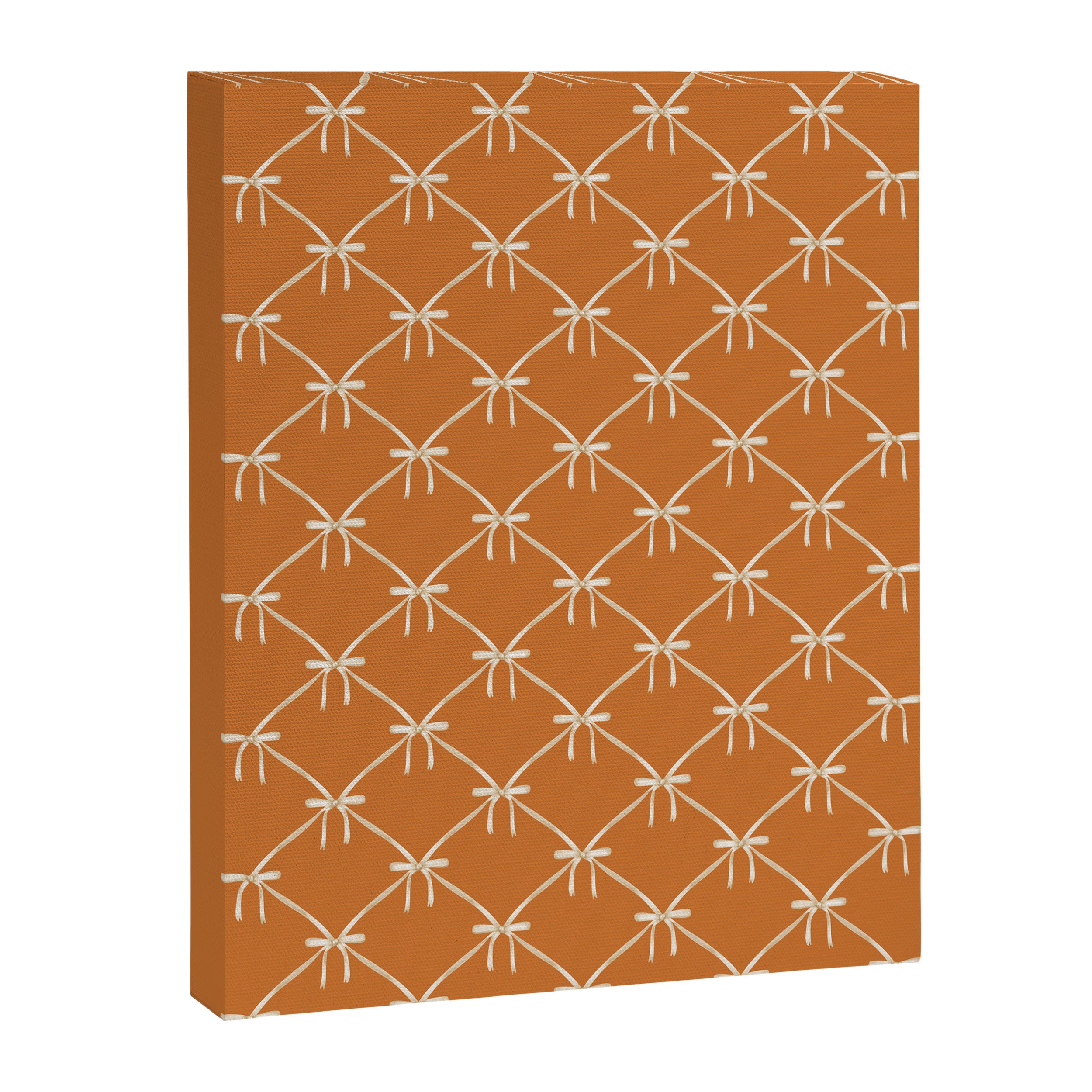 Bows & Ribbons Pattern XV Orange Canvas Print Gallery Image 8