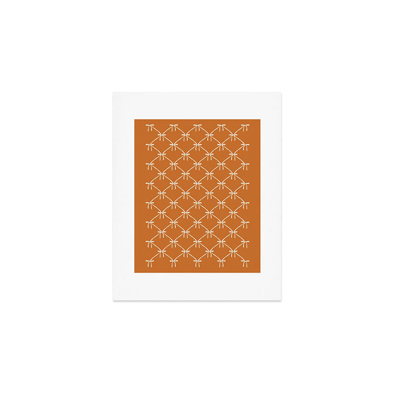 Bows & Ribbons Pattern XV Orange Art Print Gallery Image 1