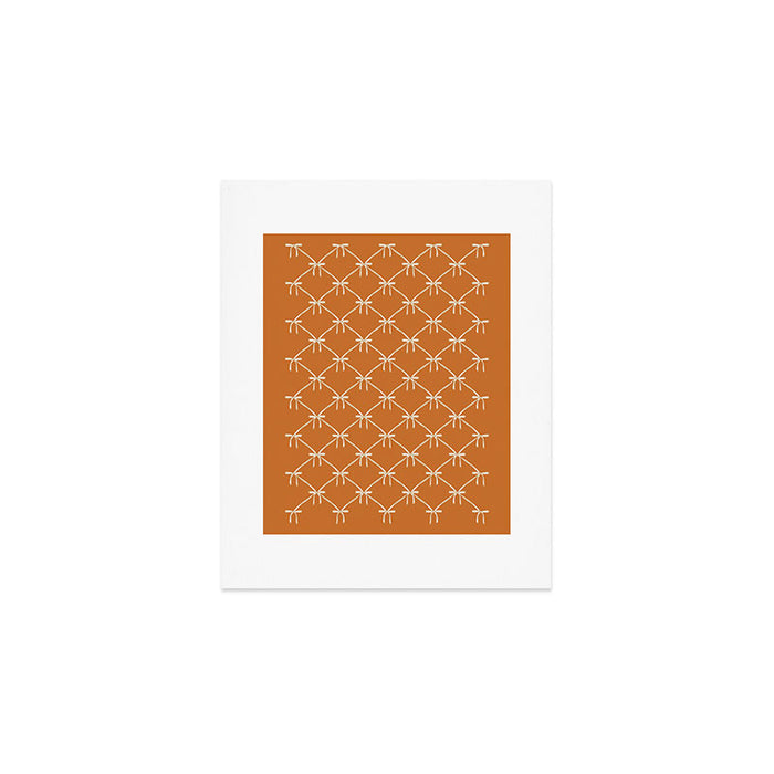 Bows & Ribbons Pattern XV Orange Art Print Gallery Image 1