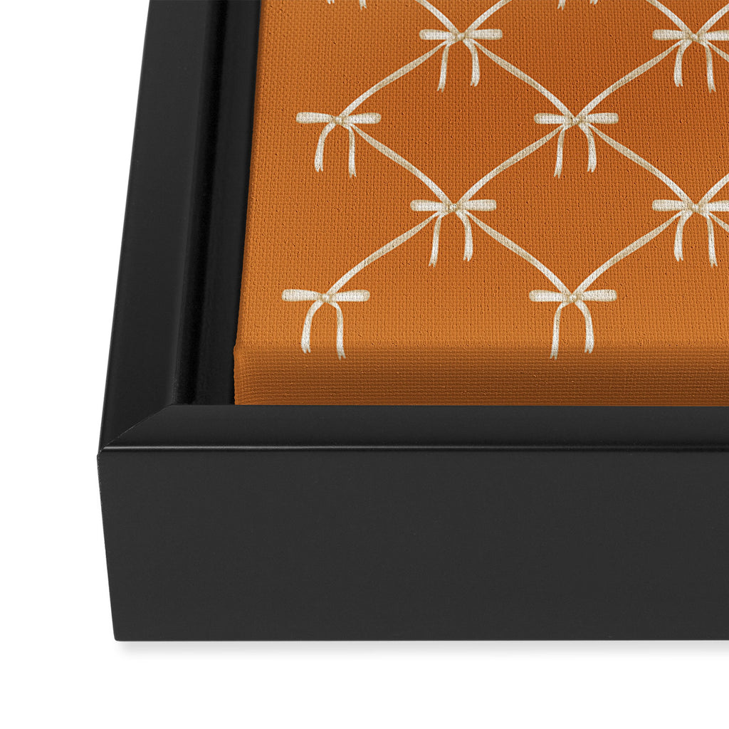 Bows & Ribbons Pattern XV Orange Framed Canvas Print Gallery Image 3