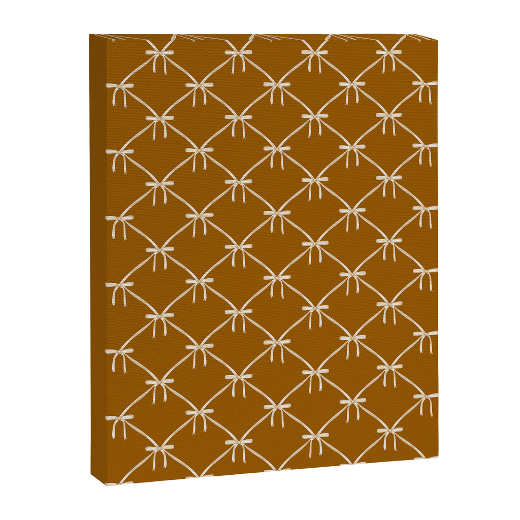 Bows & Ribbons Pattern XVII Burnt Ochre Canvas Print Gallery Image 8