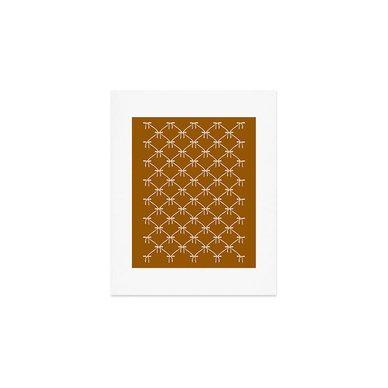 Bows & Ribbons Pattern XVII Burnt Ochre Art Print Gallery Image 1