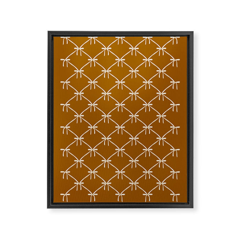 Bows & Ribbons Pattern XVII Burnt Ochre Framed Canvas Print Gallery Image 8