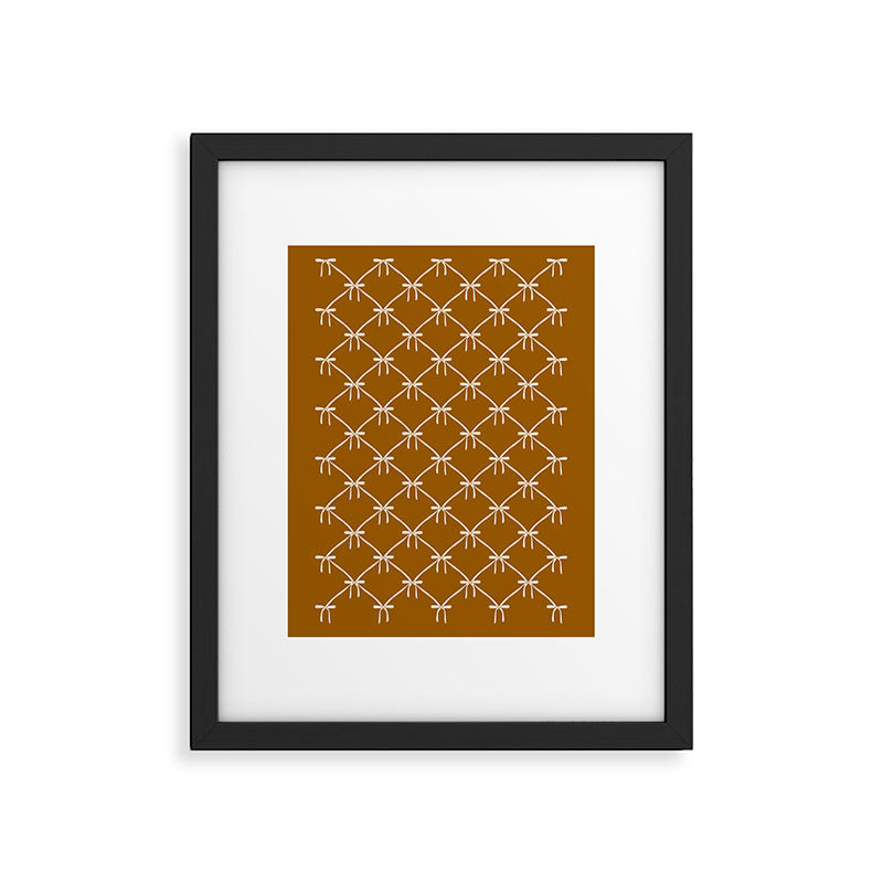 Bows & Ribbons Pattern XVII Burnt Ochre Framed Art Print Gallery Image 6