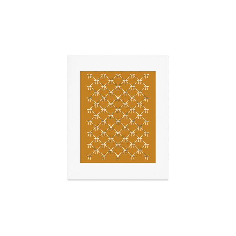 Bows & Ribbons Pattern XVIII Orange Art Print Gallery Image 1