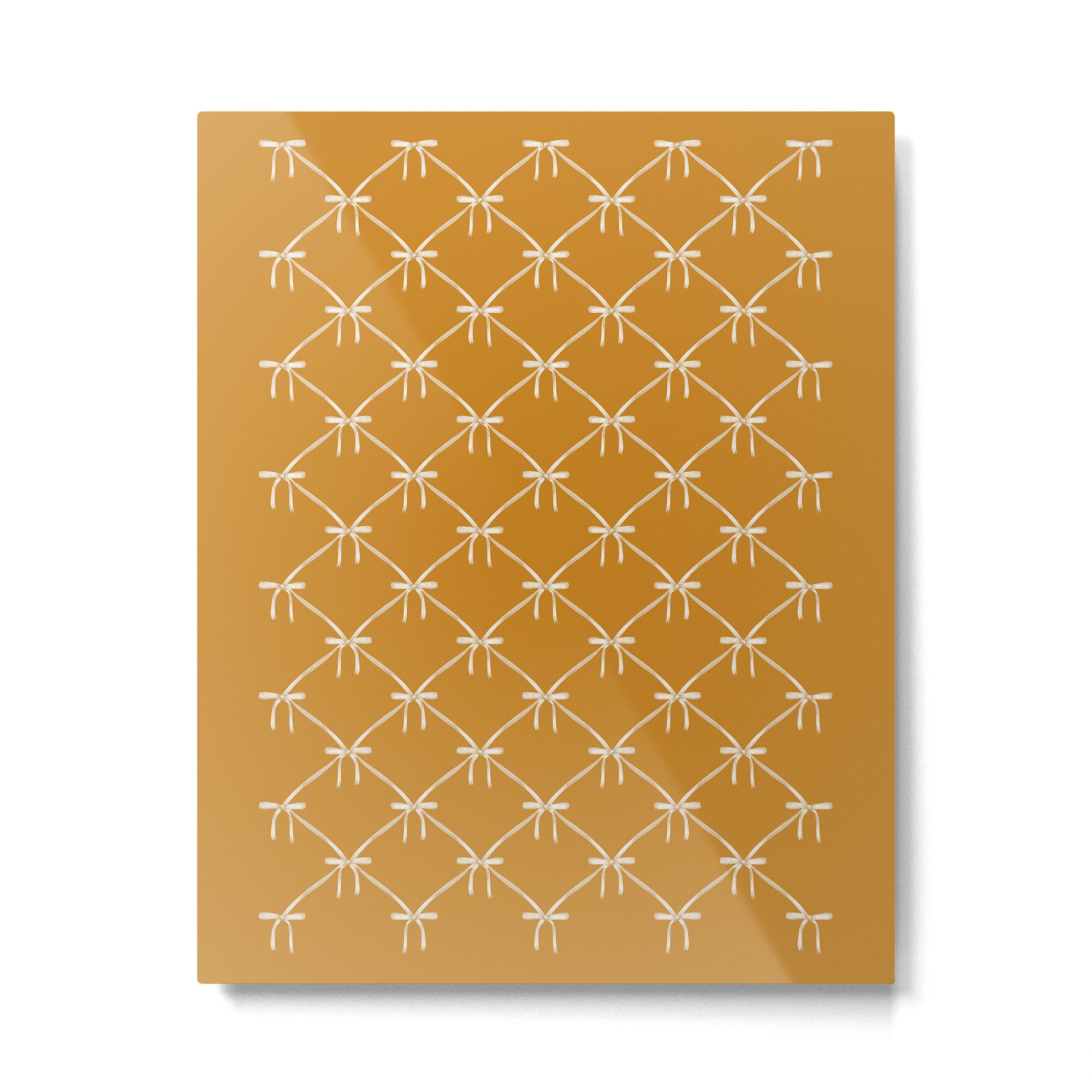 Bows & Ribbons Pattern XVIII Orange Metal Print Gallery Image 6