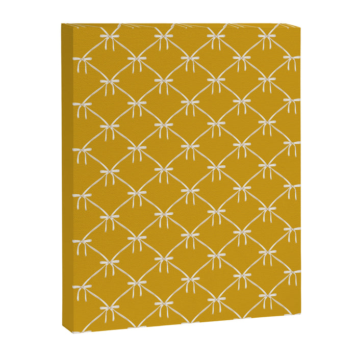 Bows & Ribbons Pattern XX Golden Yellow Canvas Print Gallery Image 1