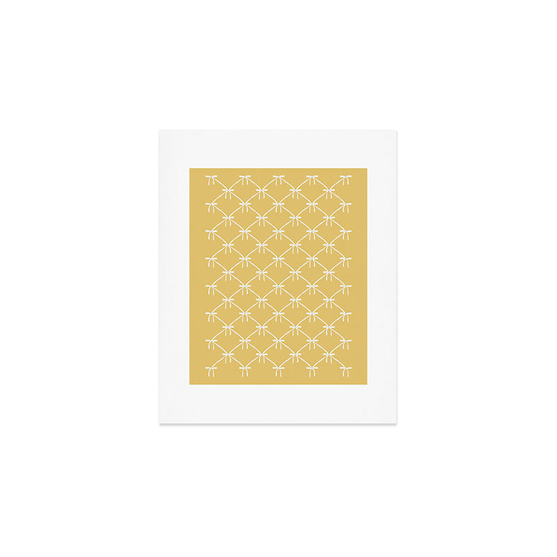 Bows & Ribbons Pattern XXI Butter Yellow Art Print Gallery Image 1
