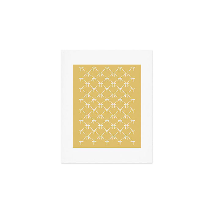 Bows & Ribbons Pattern XXI Butter Yellow Art Print Gallery Image 1