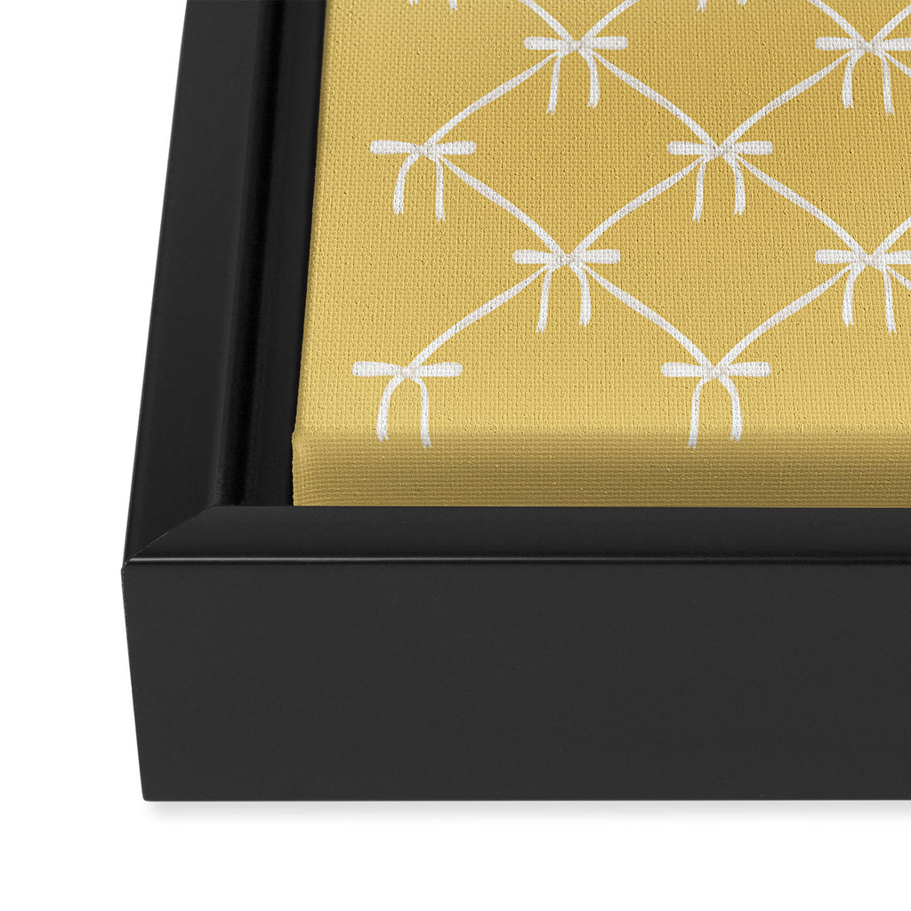 Bows & Ribbons Pattern XXI Butter Yellow Framed Canvas Print Gallery Image 3