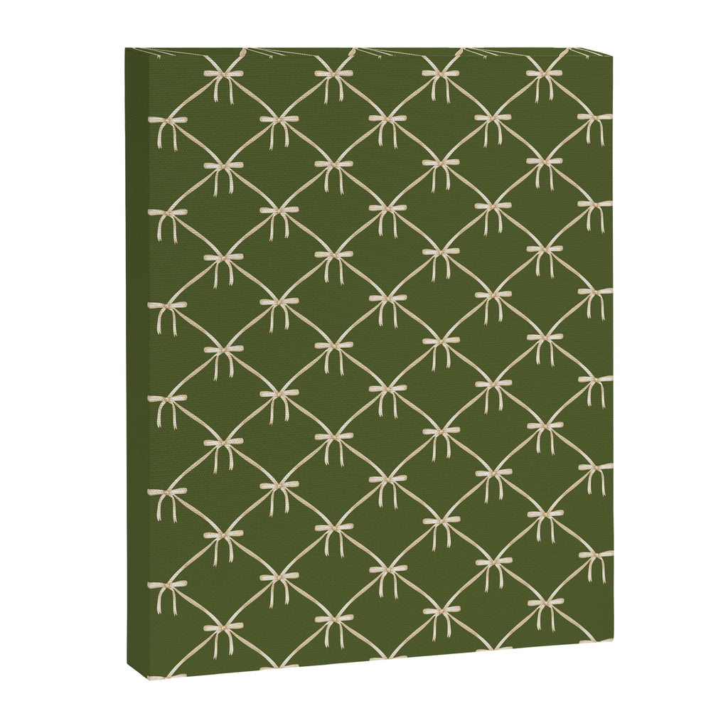 Bows & Ribbons Pattern XXII Dark Olive Green Canvas Print Gallery Image 8