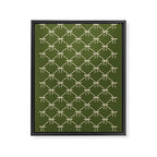 Bows & Ribbons Pattern XXII Dark Olive Green Framed Canvas Print Gallery Image 8
