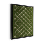 Bows & Ribbons Pattern XXII Dark Olive Green Framed Canvas Print Gallery Image 2