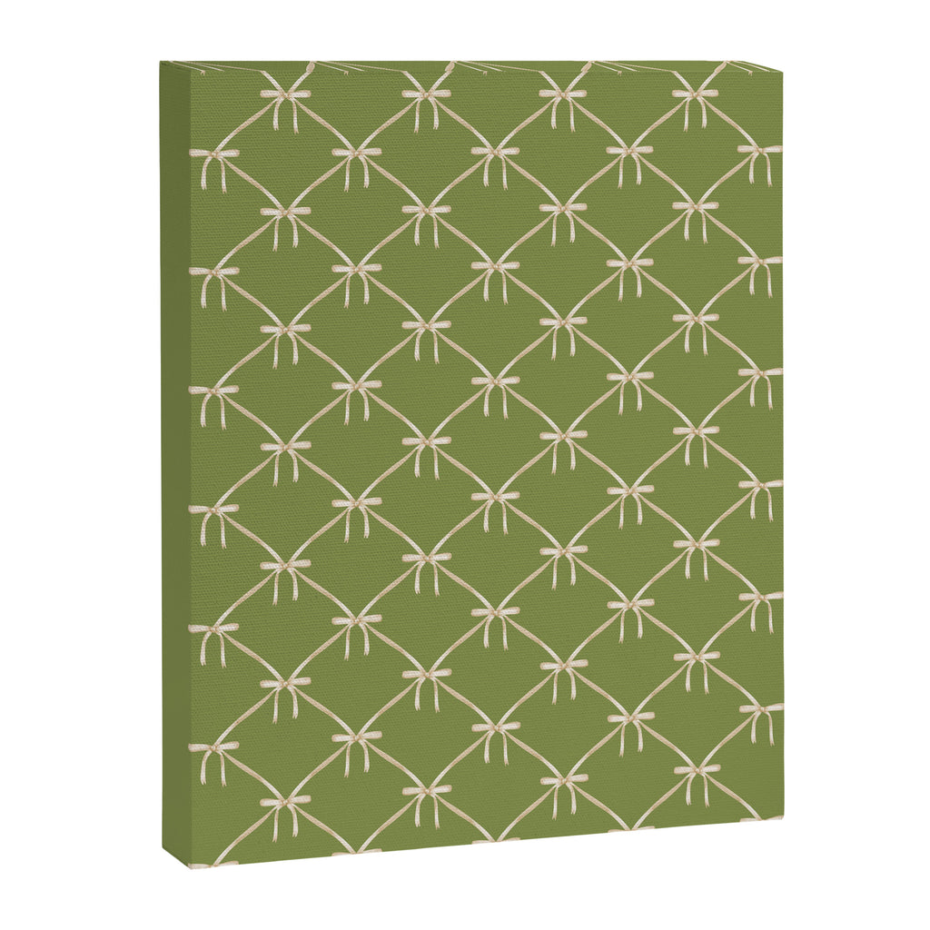 Bows & Ribbons Pattern XXIII Olive Green Canvas Print Gallery Image 8