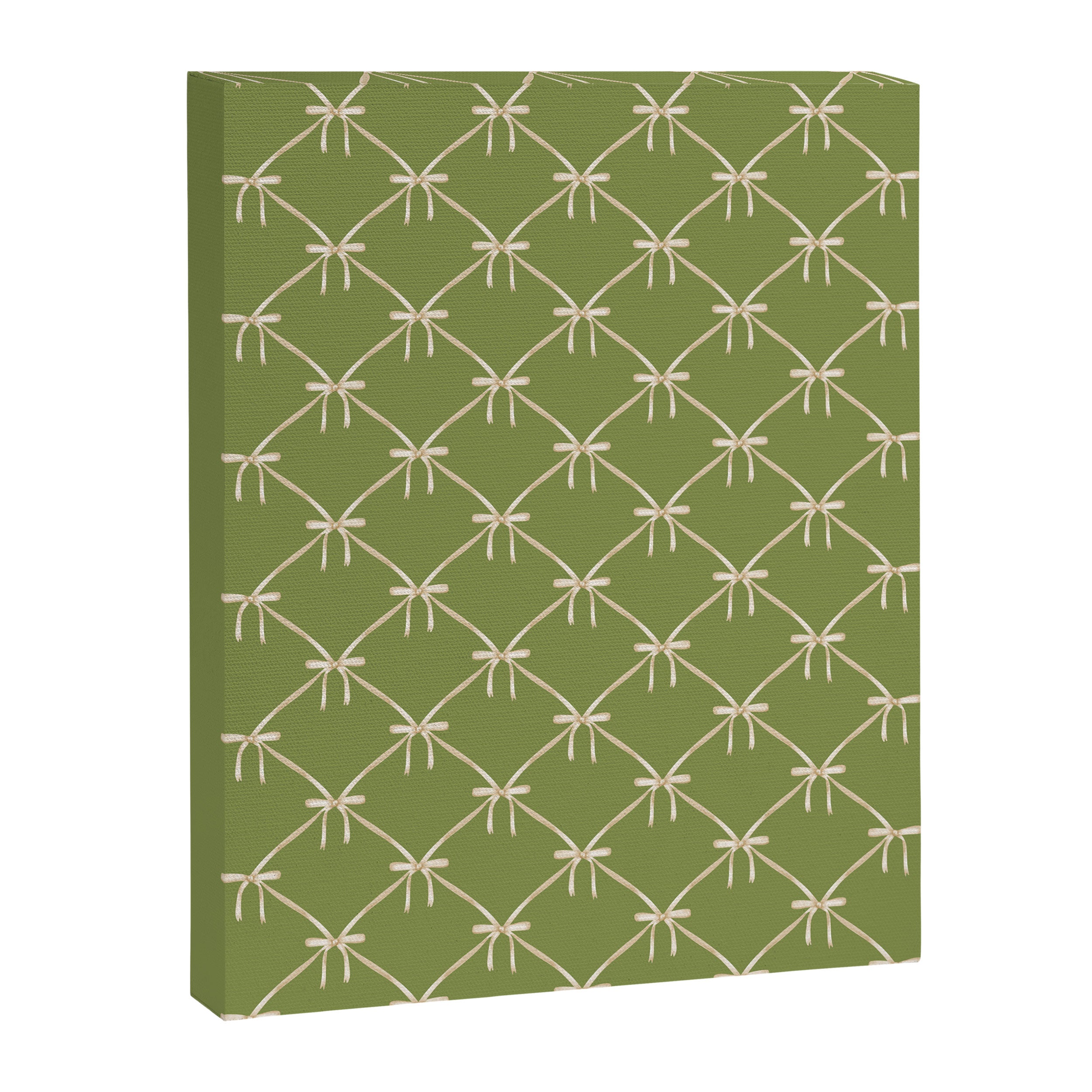 Bows & Ribbons Pattern XXIII Olive Green Canvas Print Gallery Image 8