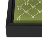 Bows & Ribbons Pattern XXIII Olive Green Framed Canvas Print Gallery Image 3
