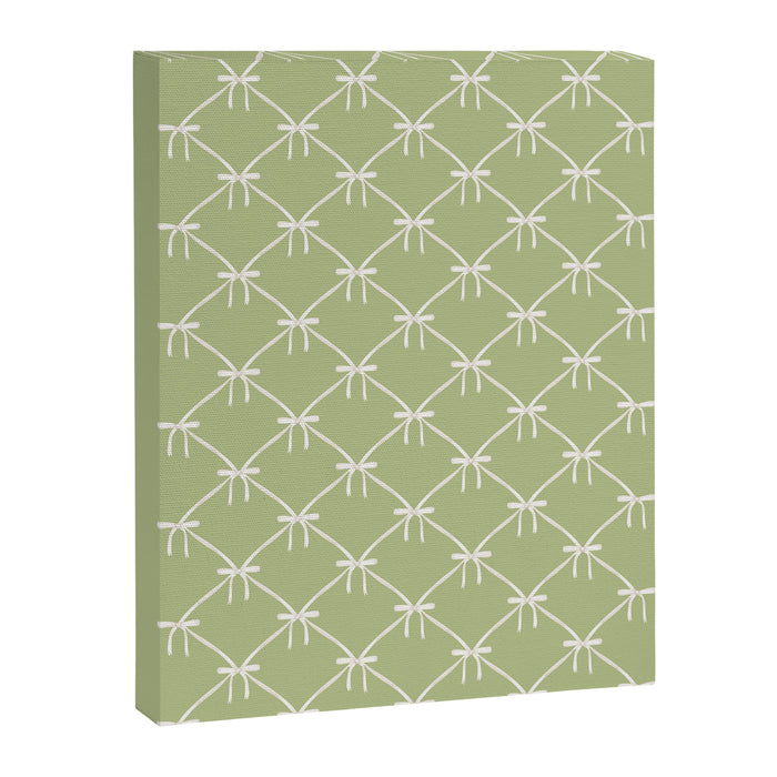 Bows & Ribbons Pattern XXIV Pastel Green Canvas Print Gallery Image 1