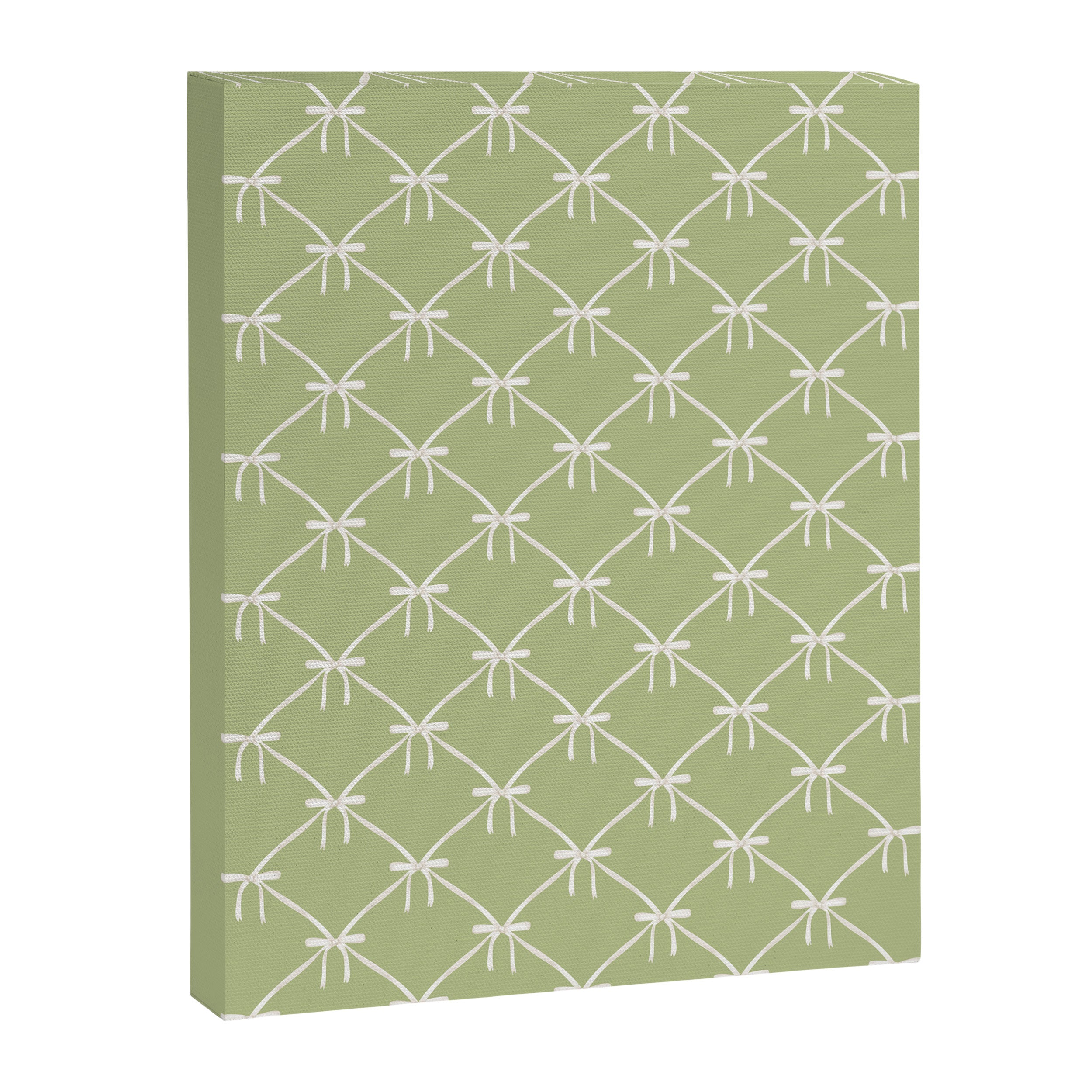 Bows & Ribbons Pattern XXIV Pastel Green Canvas Print Gallery Image 8