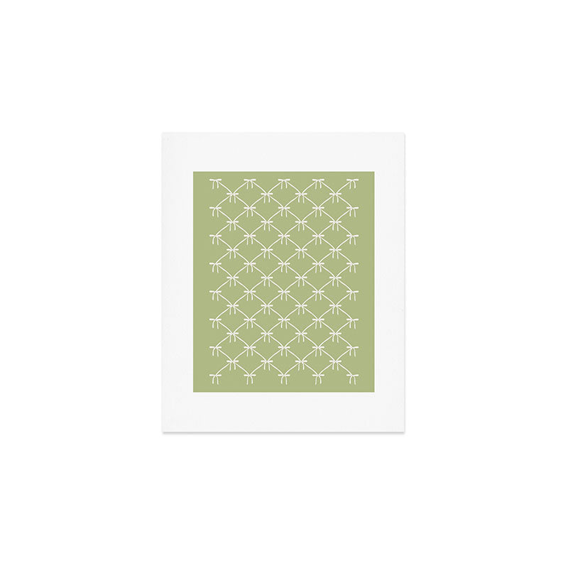 Bows & Ribbons Pattern XXIV Pastel Green Art Print Gallery Image 1