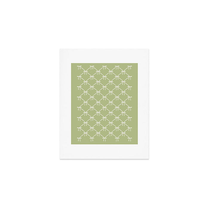 Bows & Ribbons Pattern XXIV Pastel Green Art Print Gallery Image 1