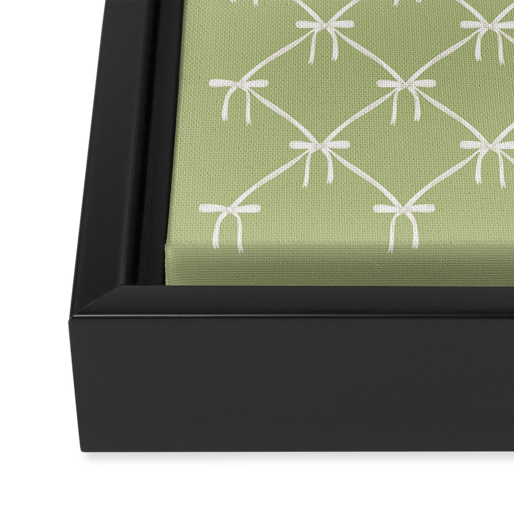Bows & Ribbons Pattern XXIV Pastel Green Framed Canvas Print Gallery Image 3
