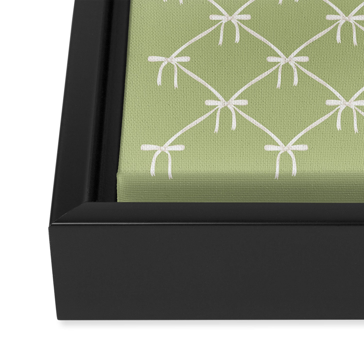 Bows & Ribbons Pattern XXIV Pastel Green Framed Canvas Print Gallery Image 3