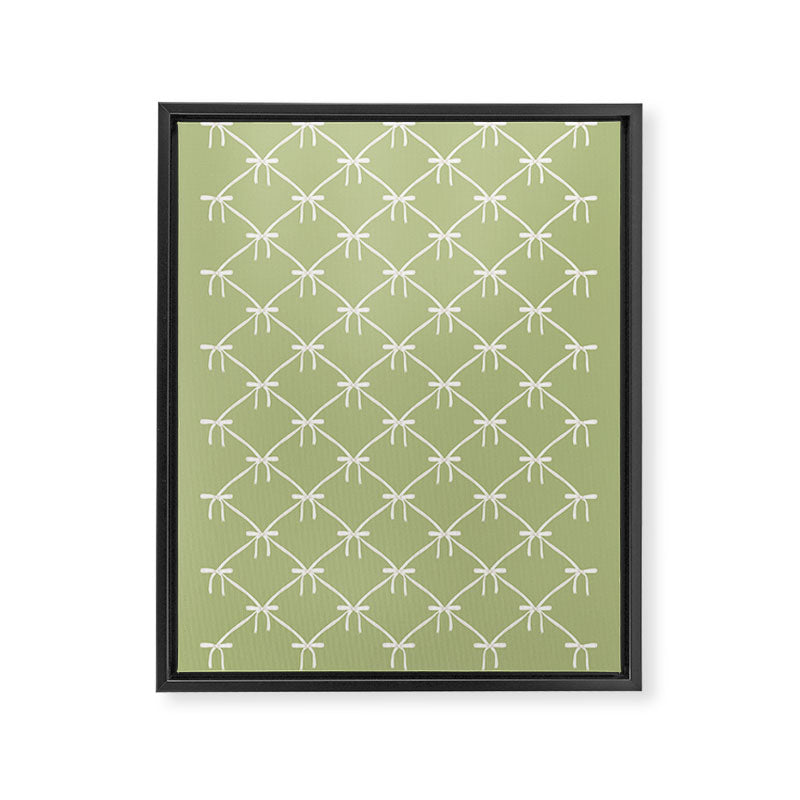 Bows & Ribbons Pattern XXIV Pastel Green Framed Canvas Print Gallery Image 8