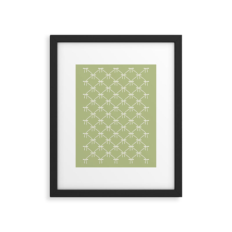 Bows & Ribbons Pattern XXIV Pastel Green Framed Art Print Gallery Image 6