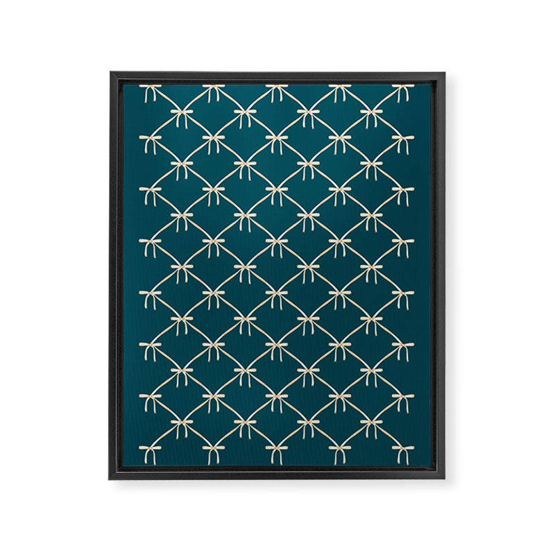 Bows & Ribbons Pattern XXIX Dark Teal Framed Canvas Print Gallery Image 8