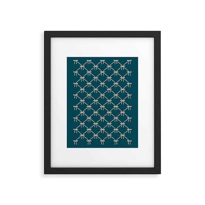 Bows & Ribbons Pattern XXIX Dark Teal Framed Art Print Gallery Image 6