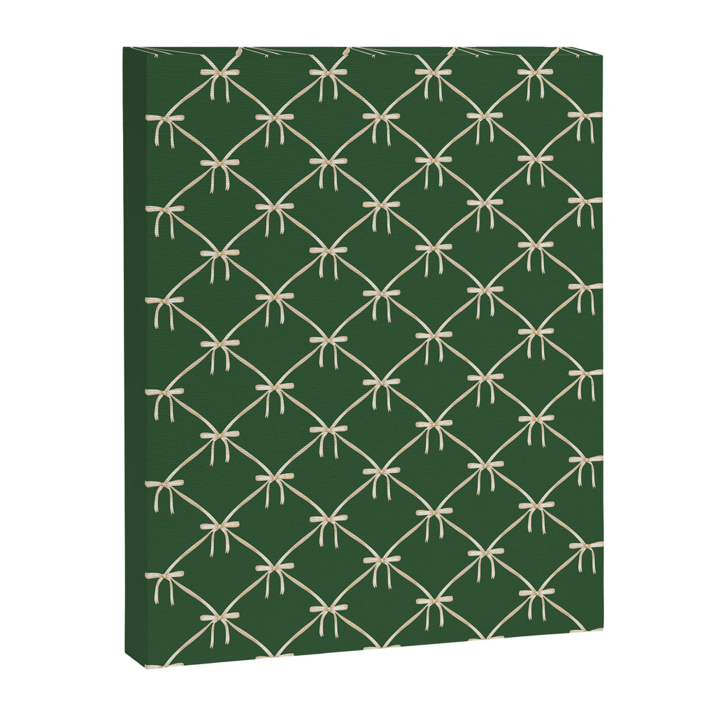 Bows & Ribbons Pattern XXV Dark Forest Green Canvas Print Gallery Image 8